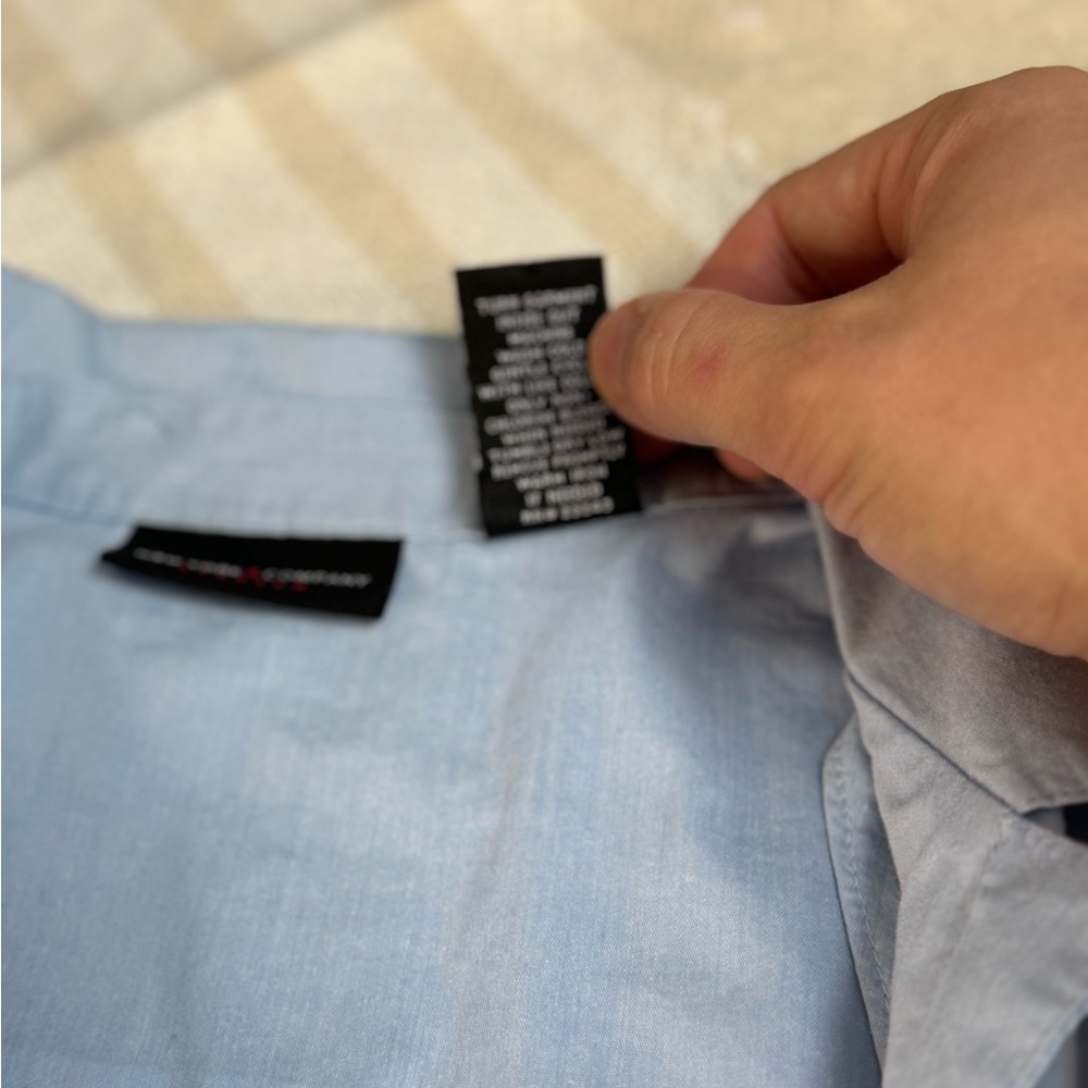 New York & Company light blue wrap buckle blouse size 6/small - Picture 11 of 12